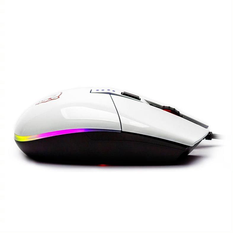 Mouse Gamer Motospeed V50 4000DPI RGB 6 Botoes Branco, FMSMS0005BRO