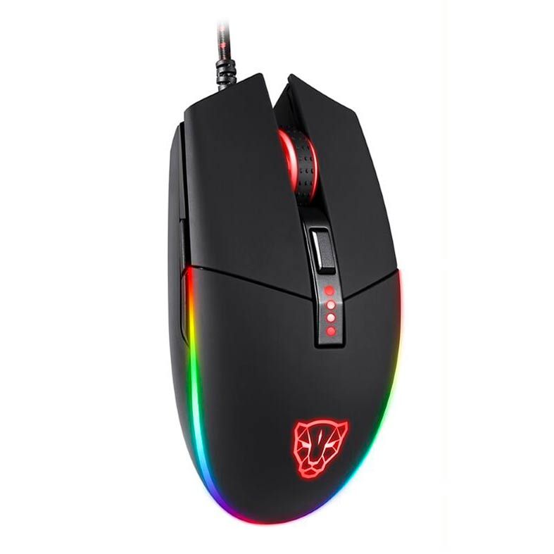 Mouse Gamer Motospeed V50 4000DPI RGB 6 Botoes Preto, FMSMS0005PTO