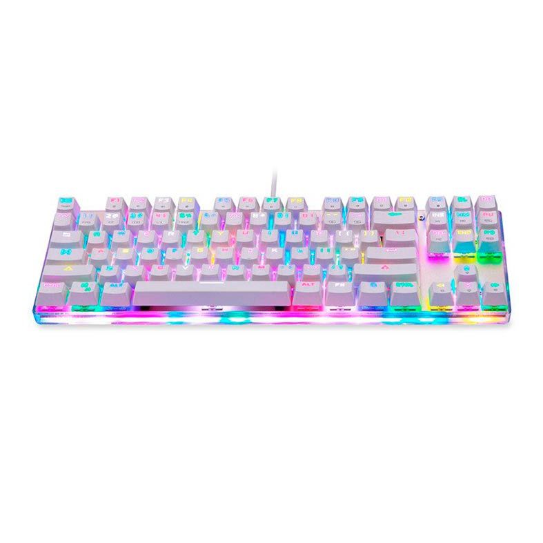 Teclado Mecanico Motospeed K87S Branco RGB Switch Azul, FMSTC0006AZL