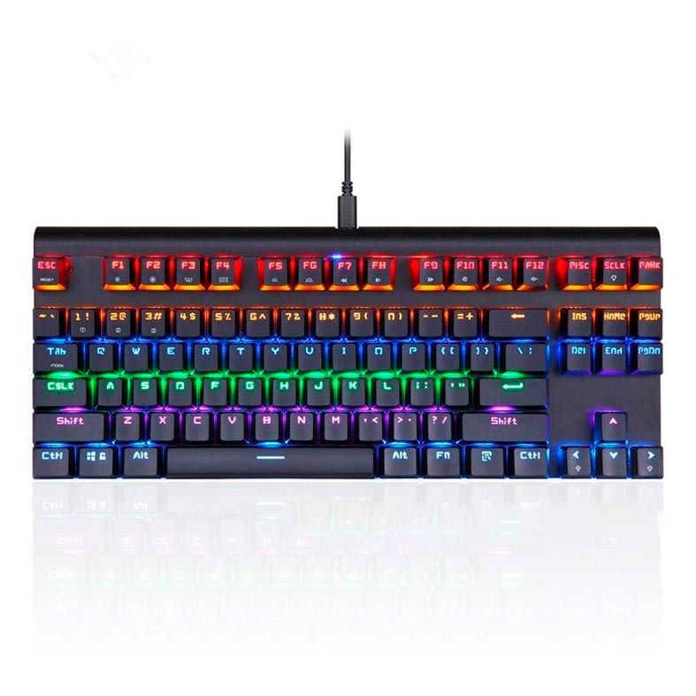 Teclado Mecanico Motospeed CK83 Preto RGB Switch Vermelho Bluetooth, FMSTC0045VEM