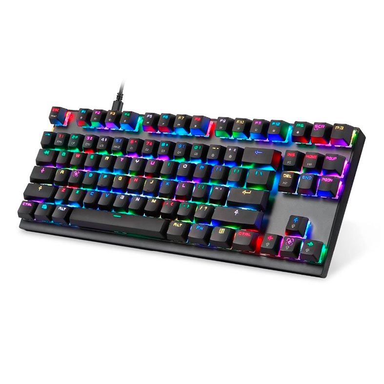 Teclado Mecanico Motospeed CK82 Preto RGB Switch Azul, FMSTC0025AZL