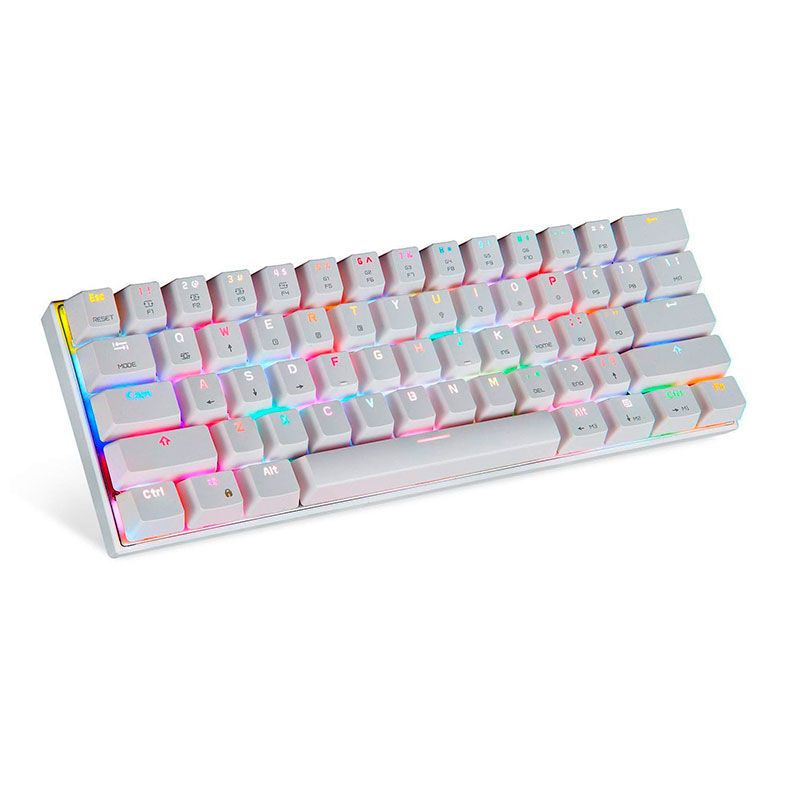 Teclado Mecanico Motospeed CK62 Branco RGB Switch Vermelho Bluetooth, FMSTC0028VEM