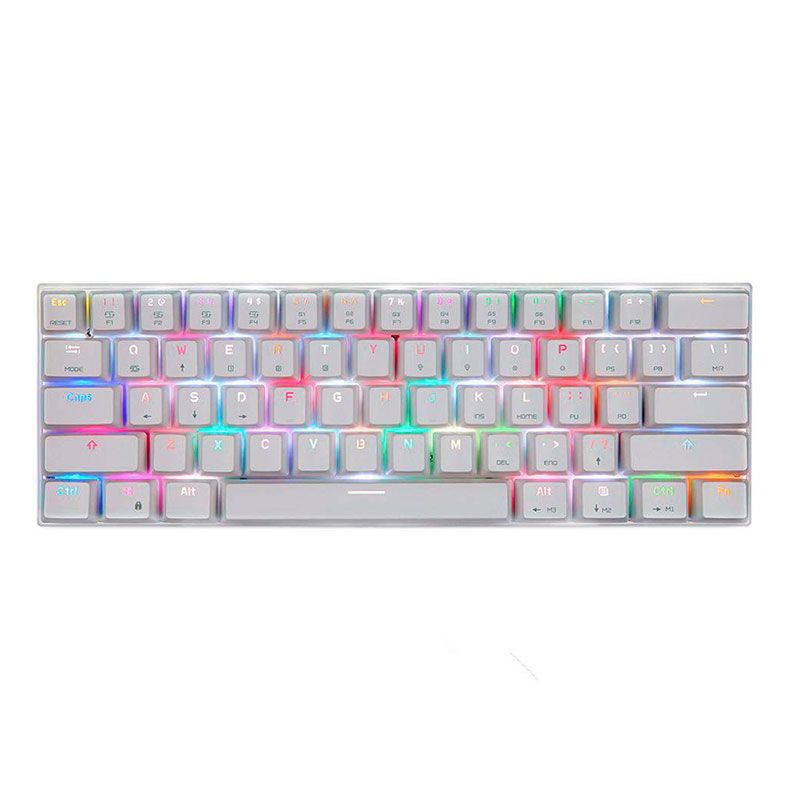 Teclado Mecanico Motospeed CK62 Branco RGB Switch Azul Bluetooth, FMSTC0027AZL