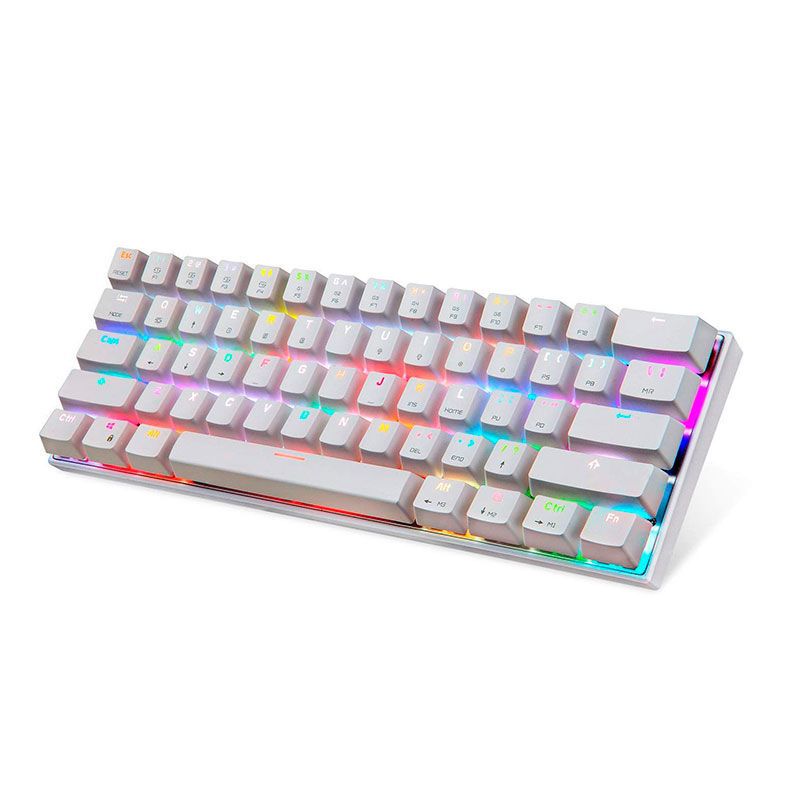 Teclado Mecanico Motospeed CK62 Branco RGB Switch Vermelho Bluetooth, FMSTC0028VEM