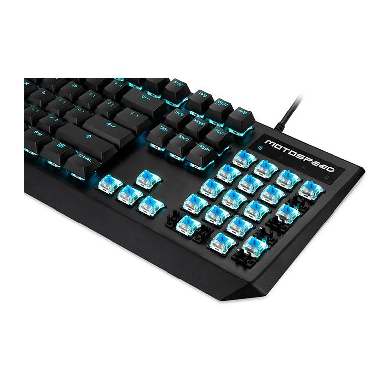 Teclado Mecanico Motospeed CK95 Preto Switch Azul Led Azul, FMSTC0029AZL