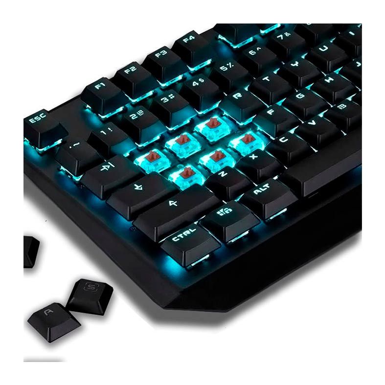 Teclado Mecanico Motospeed CK95 Preto Switch Brown Led Azul, FMSTC0031MRM