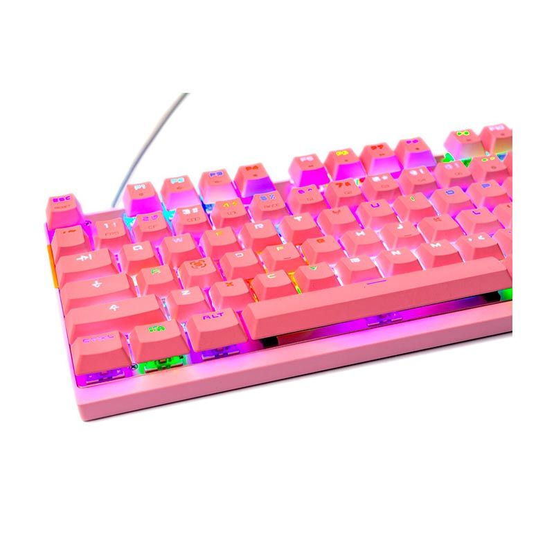 Teclado Mecanico Motospeed CK82 Rosa RGB Switch Azul, FMSTC0039AZL