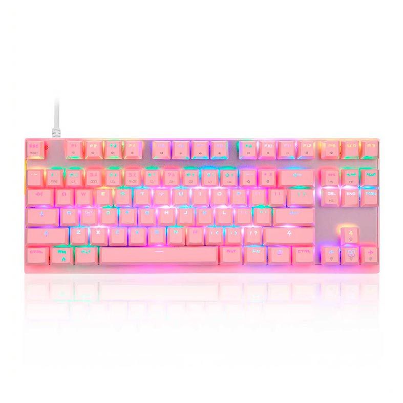 Teclado Mecanico Motospeed CK82 Rosa RGB Switch Azul, FMSTC0039AZL