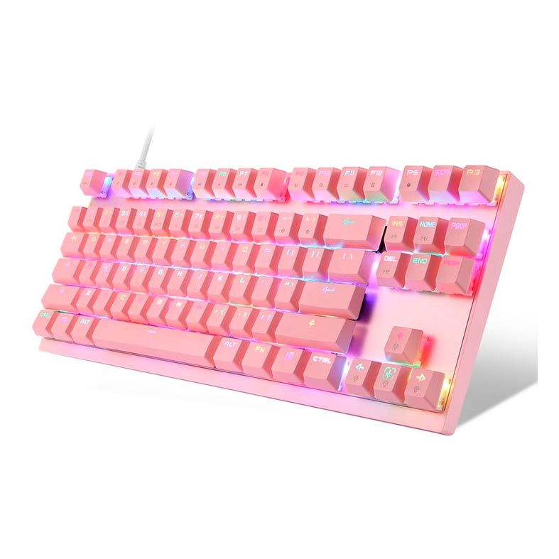 Teclado Mecanico Motospeed CK82 Rosa RGB Switch Azul, FMSTC0039AZL