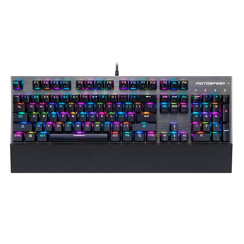 Teclado Mecanico Motospeed CK108 K92 Preto Switch Gateron Verde RGB, FMSTC0043VRD