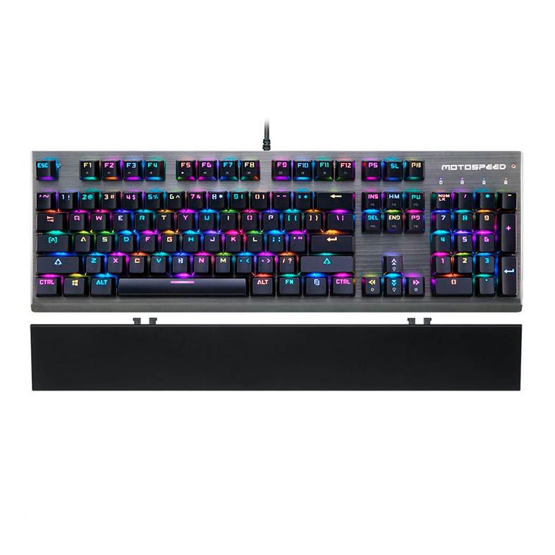 Teclado Mecanico Motospeed CK108 RGB Preto Switch Vermelho, FMSTC0075PTO