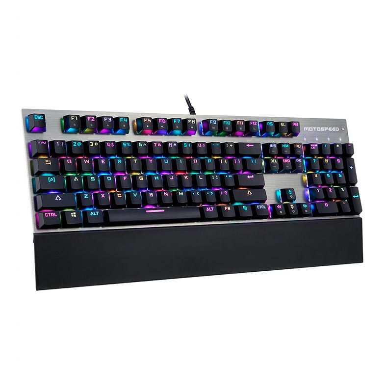 Teclado Mecanico Motospeed CK108 RGB Preto Switch Vermelho, FMSTC0075PTO