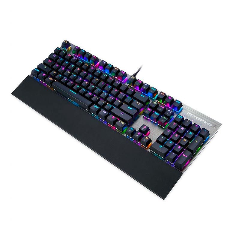 Teclado Mecanico Motospeed CK108 RGB Preto Switch Vermelho, FMSTC0075PTO