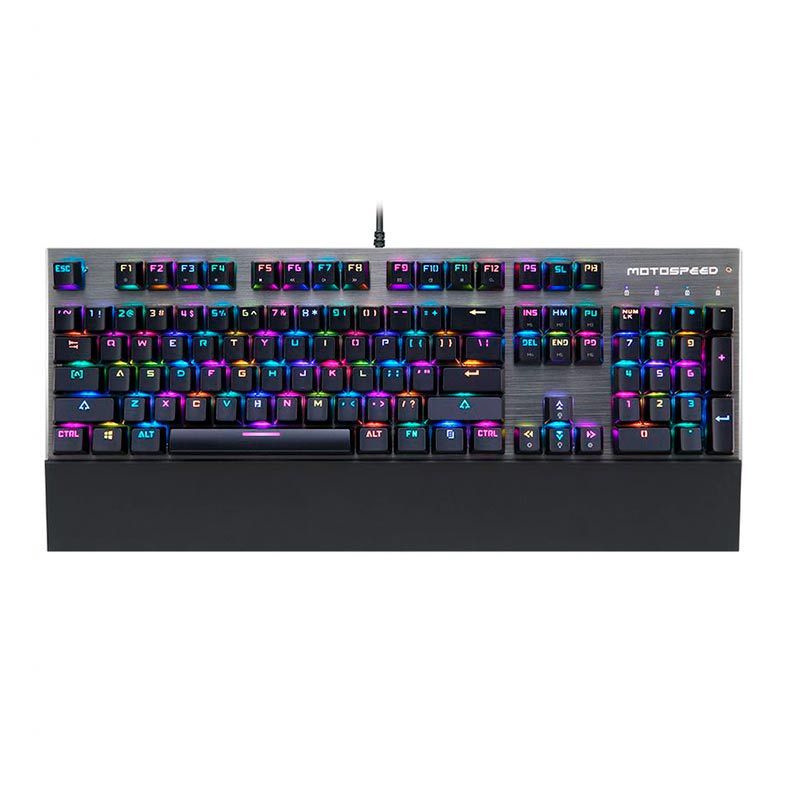 Teclado Mecanico Motospeed CK108 RGB Preto Switch Vermelho, FMSTC0075PTO