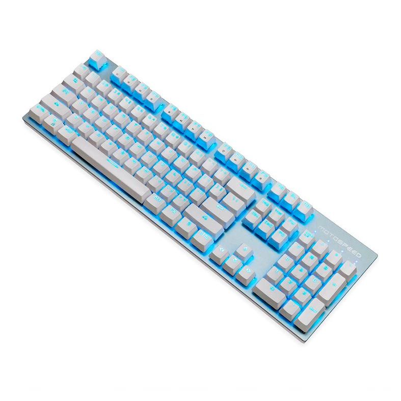 Teclado Mecanico Motospeed GK89 Branco Switch Azul Wireless, FMSTC0078BRO