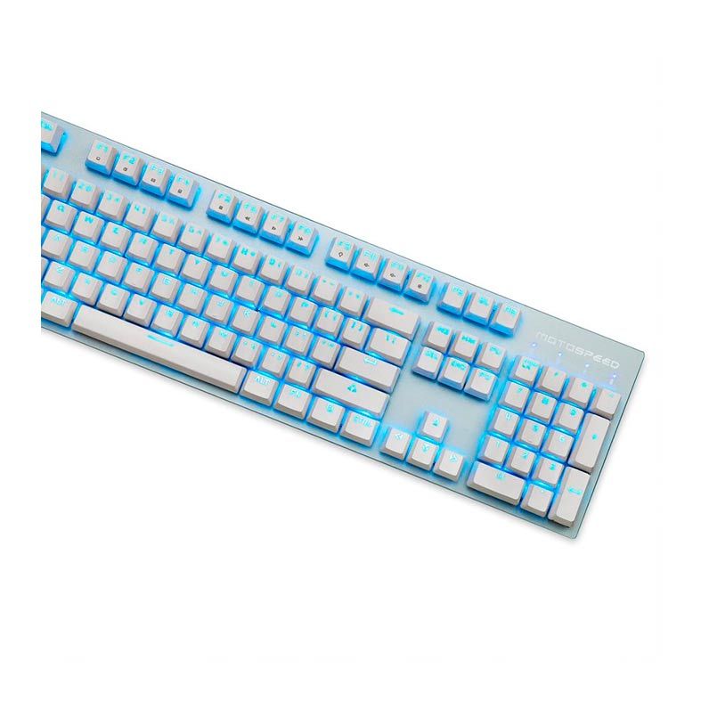 Teclado Mecanico Motospeed GK89 Branco Switch Azul Wireless, FMSTC0078BRO