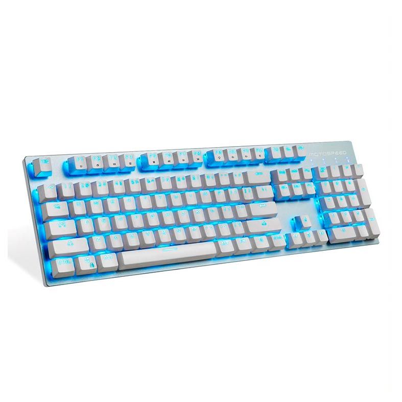 Teclado Mecanico Motospeed GK89 Branco Switch Azul Wireless, FMSTC0078BRO