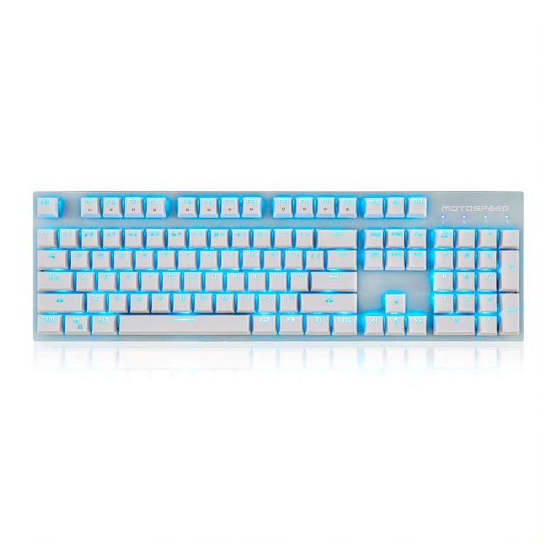 Teclado Mecanico Motospeed GK89 Branco Switch Azul Wireless, FMSTC0078BRO