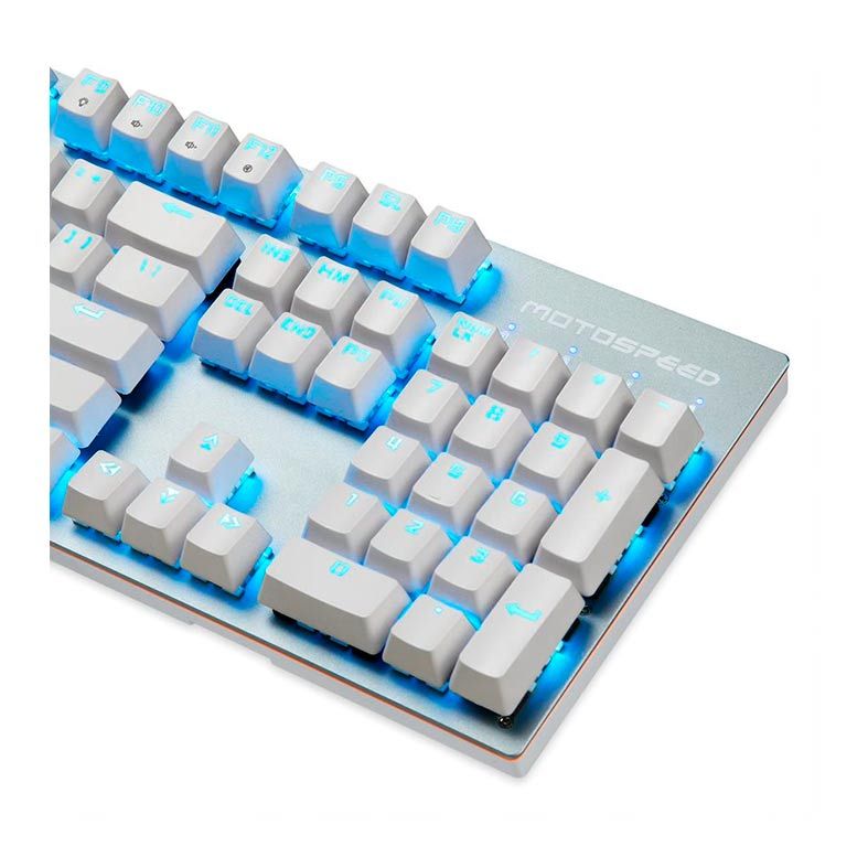 Teclado Mecanico Motospeed GK89 Branco Switch Azul Wireless, FMSTC0078BRO