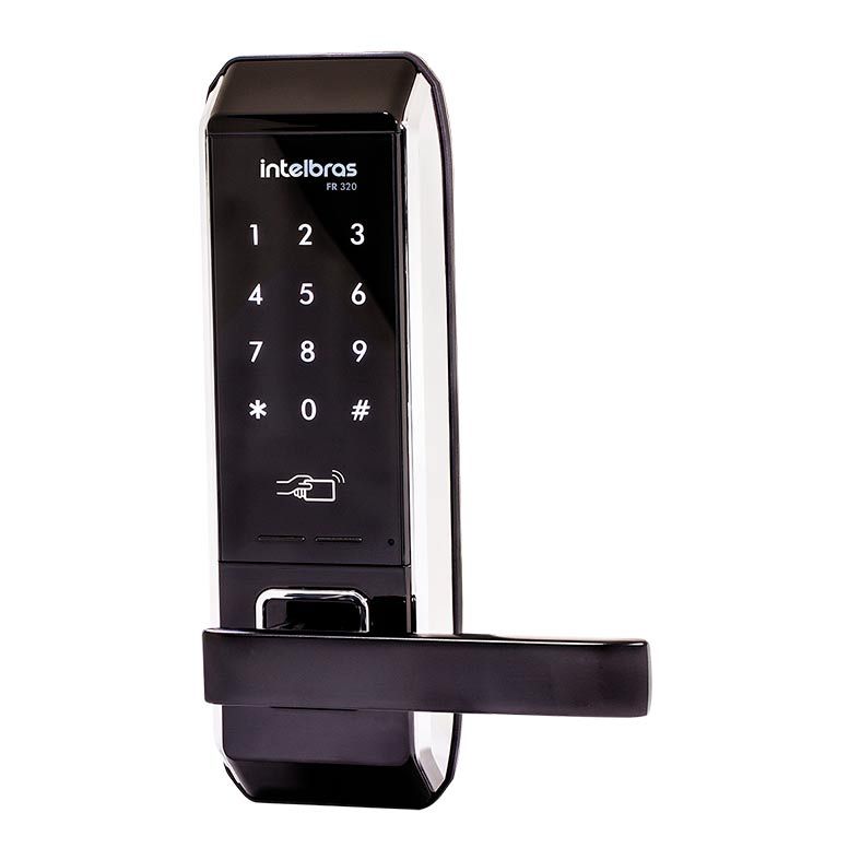 Fechadura Digital Intelbras Touch Screen Com Maçaneta FR320 Preto