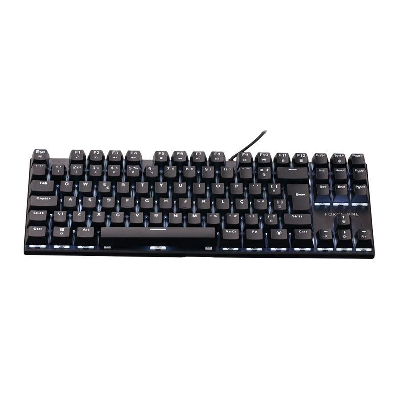 Teclado Mecanico Force One Atlas TKL, 80%, Led Branco, ABNT2, Preto, FR.TC.TK.01