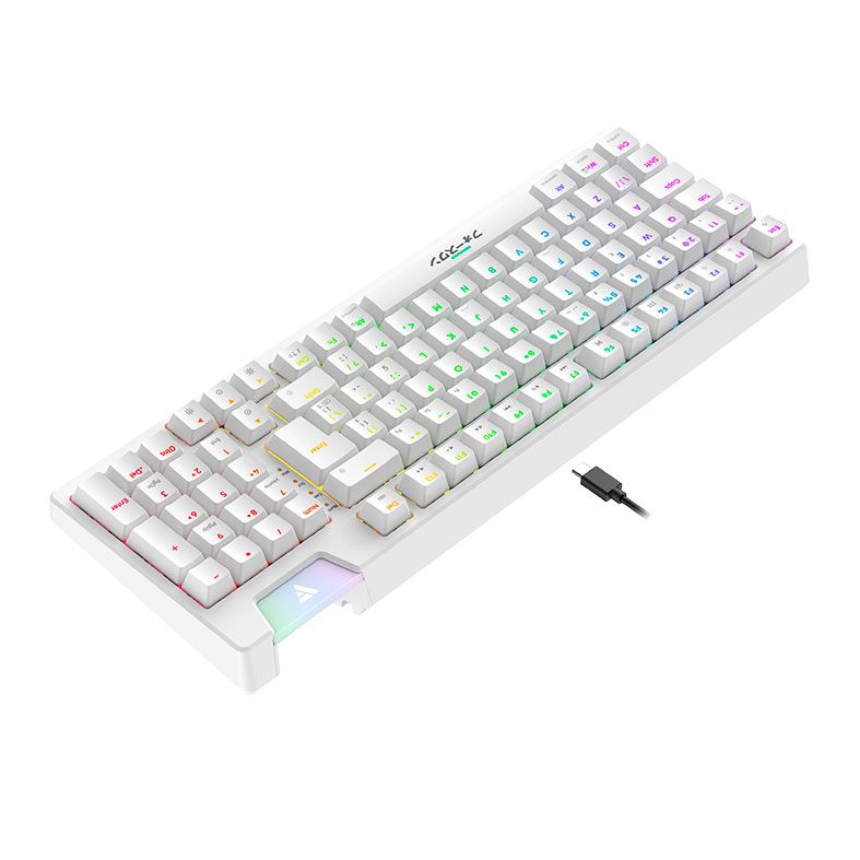 Teclado Mecanico Gamer Force One Yari, RGB, ABNT, Switch Amarelo, Branco, FR.TC.YA.01