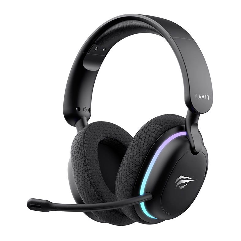 Headset Gamer Havit Fuxi H7, RGB, Drivers 40mm, Wireless, Preto, HVGMH-FUXI-H7-BK