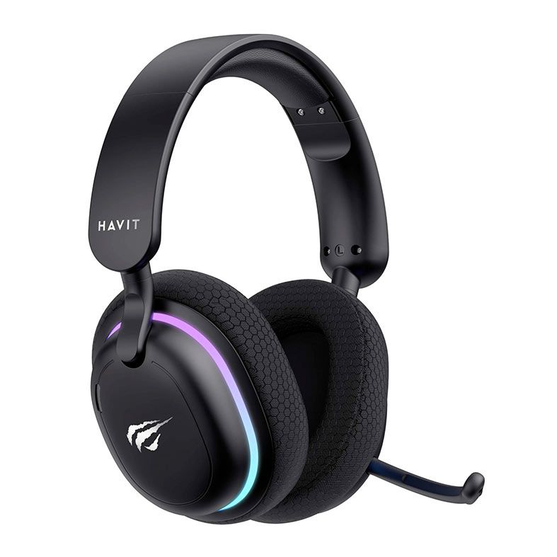 Headset Gamer Havit Fuxi H7, RGB, Drivers 40mm, Wireless, Preto, HVGMH-FUXI-H7-BK