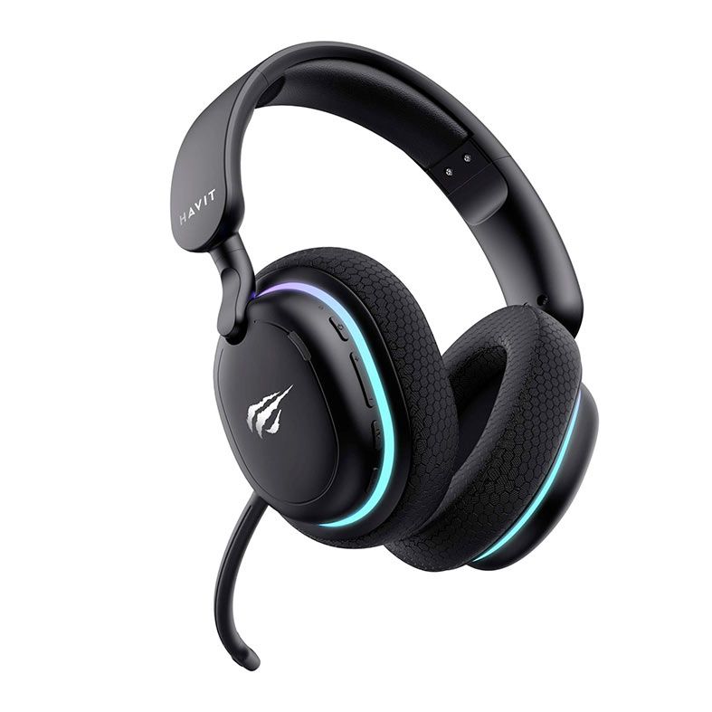 Headset Gamer Havit Fuxi H7, RGB, Drivers 40mm, Wireless, Preto, HVGMH-FUXI-H7-BK
