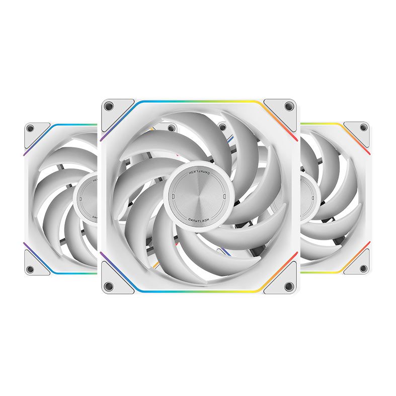 Kit Ventoinhas Aigo DarkFlash Gauss G16, ARGB, 3X120mm, Branco, G16-WHITE-3IN1