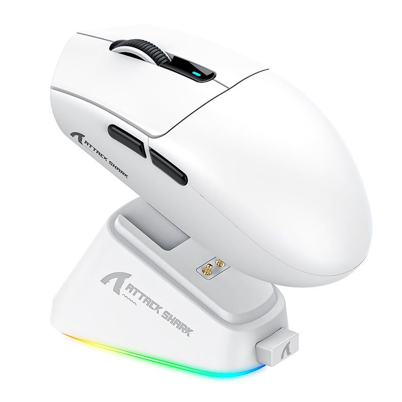 Mouse Gamer Attack Shark G3PRO, 25000DPI, 5 Botoes, Tri-Mode, Branco, G3-PRO-WHITE