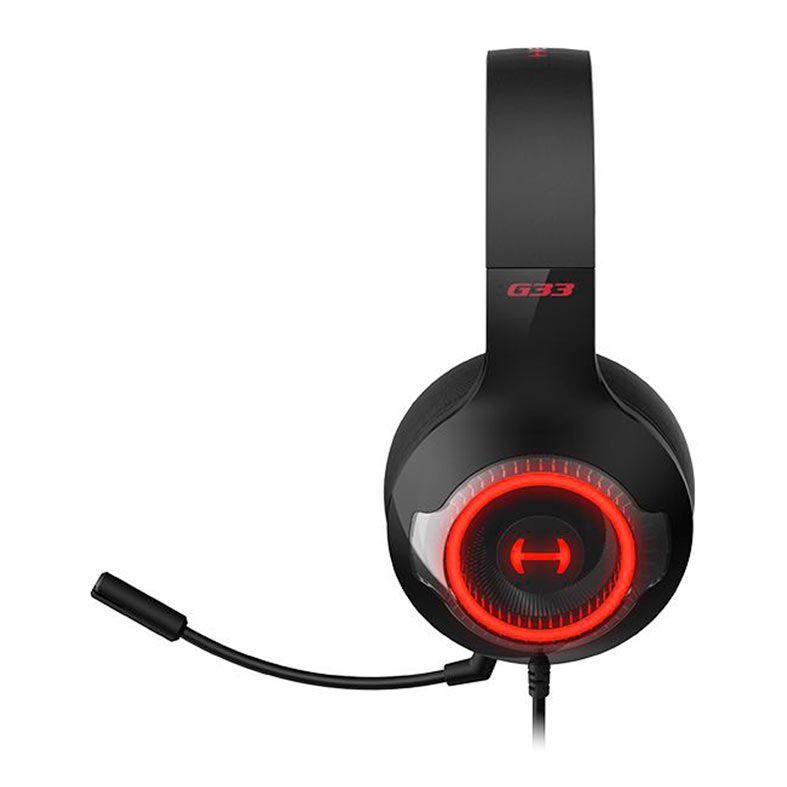 Headset Gamer Edifier G33, RGB, Som Surround 7.1, Drivers 40mm, Preto e Vermelho, G33-BK-RD