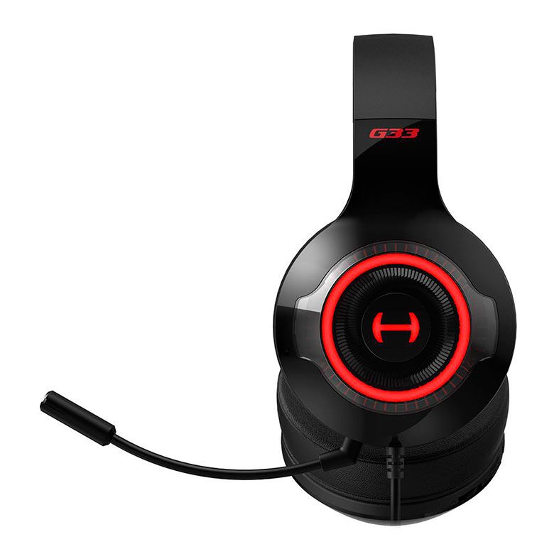 Headset Gamer Edifier G33, RGB, Som Surround 7.1, Drivers 40mm, Preto e Vermelho, G33-BK-RD