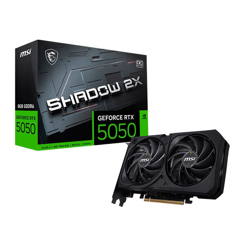Placa de Video MSI GeForce RTX 5050 Shadow 2X OC, 8GB, GDDR6, 128-bit, G5050-8S2C