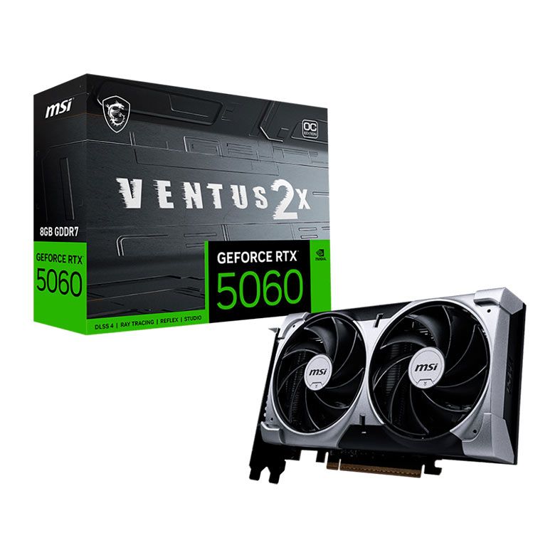 Placa de Video MSI GeForce RTX 5060 Ventus 2X OC, 8GB, GDDR7, 128-bit, G5060-8V2C-NAC