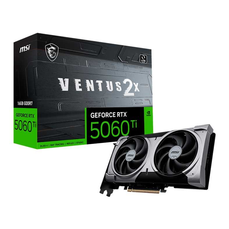 Placa de Video MSI GeForce RTX 5060 Ti Ventus 2X Plus, 16GB, GDDR7, 128-bit, G506T-16V2P