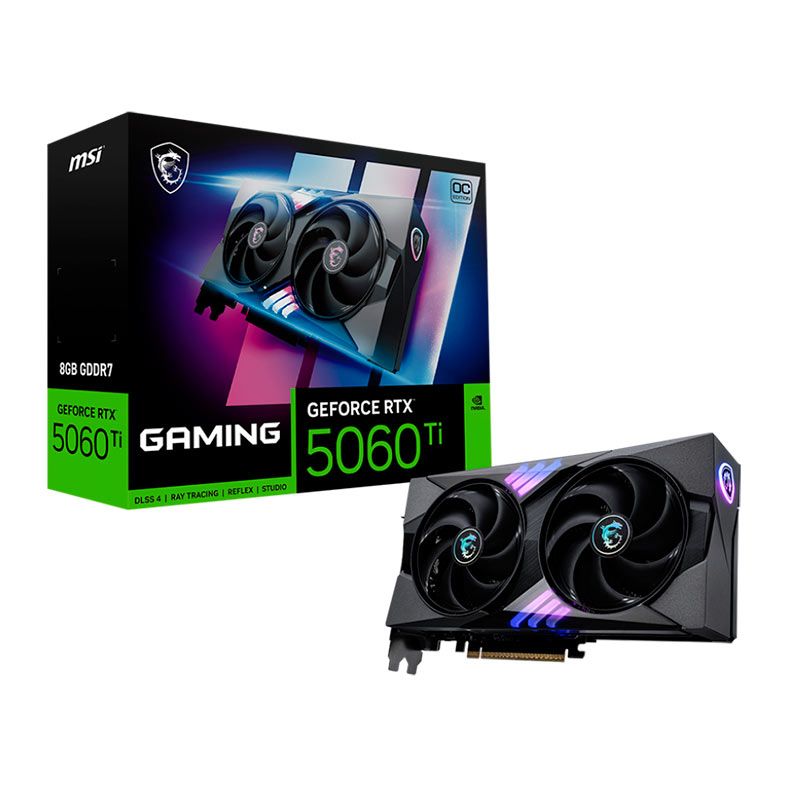 Placa de Video MSI GeForce RTX 5060 Ti Gaming OC, 8GB, GDDR7, 128-bit, G506T-8GC