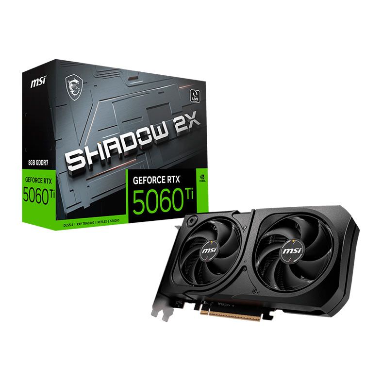 Placa de Video MSI GeForce RTX 5060 Ti Shadow 2X Plus, 8GB, GDDR7, 128-bit, G506T-8S2P