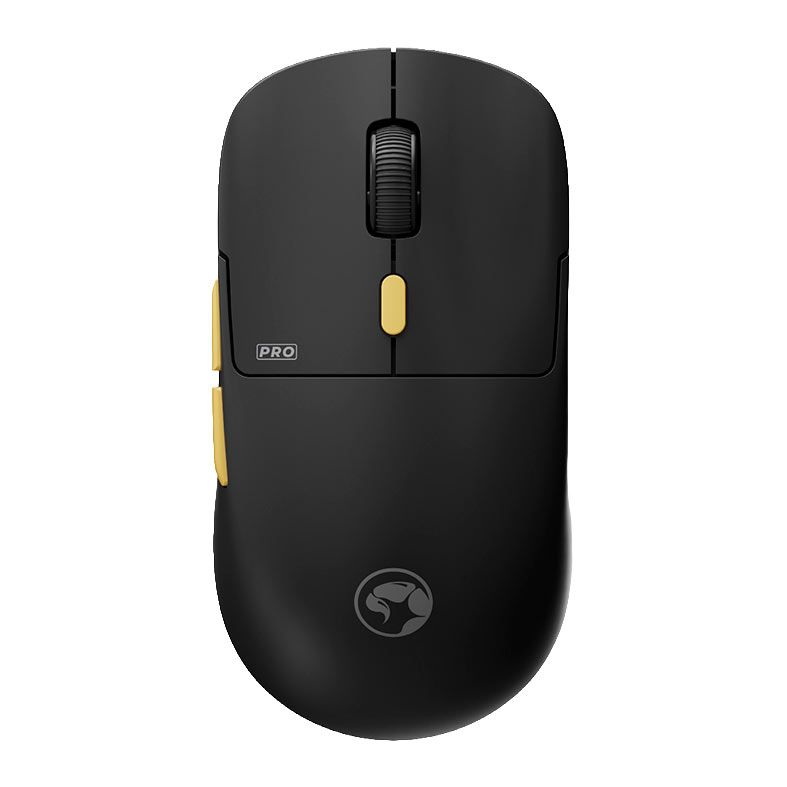 Mouse Gamer Marvo Niro 50 Pro, 26000DPI, 6 Botoes, Tri-mode, Preto e Amarelo, G912W-BK-PRO