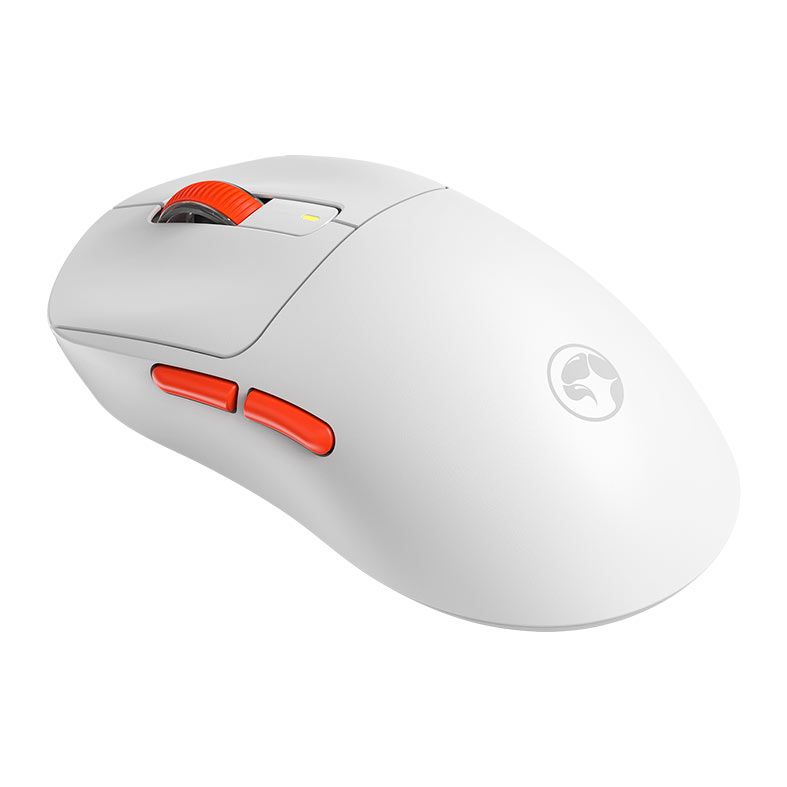 Mouse Gamer Marvo Niro 60, 12000DPI, 6 Botoes, Tri-Mode, Branco e Vermelho, G964W-WH