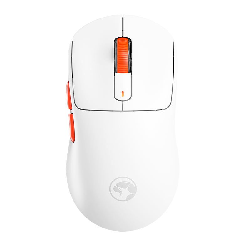 Mouse Gamer Marvo Niro 60, 12000DPI, 6 Botoes, Tri-Mode, Branco e Vermelho, G964W-WH