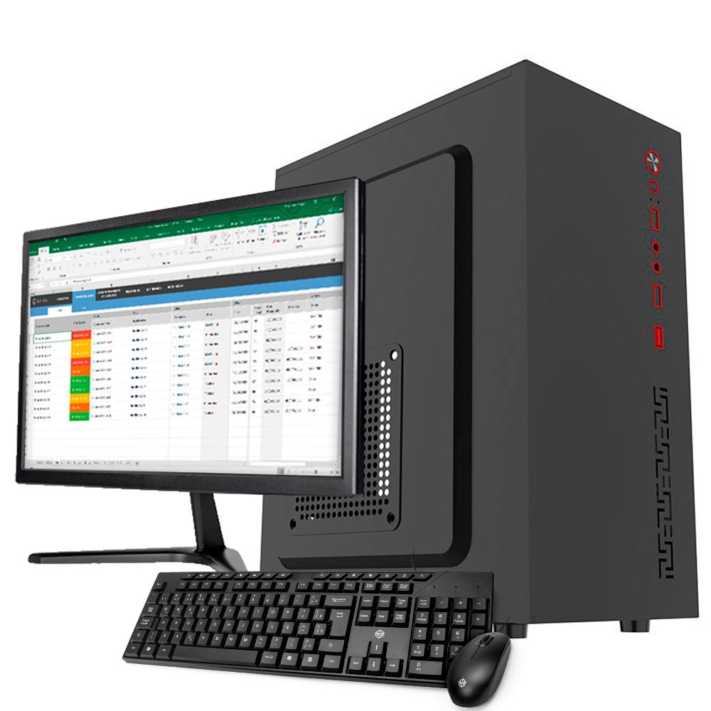 PC Home Completo Pichau HM504, AMD Ryzen 3 3200G, 8GB DDR4, SSD 120GB + Monitor