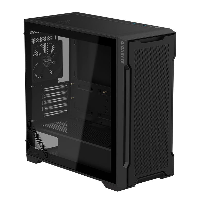 Gabinete Gamer Gigabyte C102 Glass, Mid-Tower, Lateral de Vidro, Com 2 Fans, Preto, GB-C102G