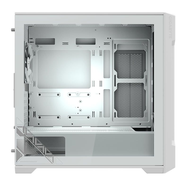 Gabinete Gamer Gigabyte C102 Glass Ice, Mid-Tower, Lateral de Vidro, Com 2 Fans, Branco, GB-C102GI