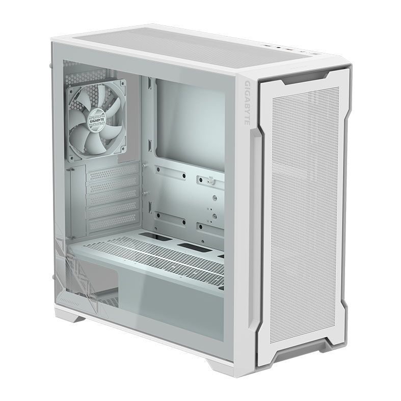 Gabinete Gamer Gigabyte C102 Glass Ice, Mid-Tower, Lateral de Vidro, Com 2 Fans, Branco, GB-C102GI
