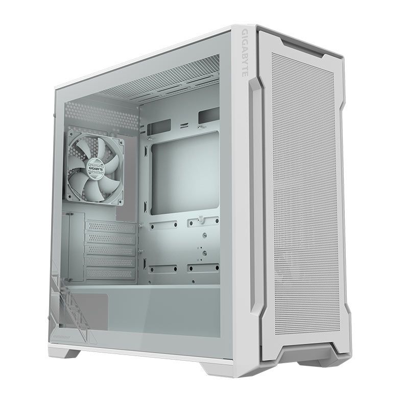 Gabinete Gamer Gigabyte C102 Glass Ice, Mid-Tower, Lateral de Vidro, Com 2 Fans, Branco, GB-C102GI