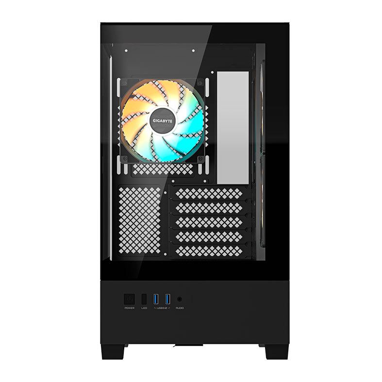 Gabinete Gamer Gigabyte C201 Panoramic, ARGB, Mid-Tower, Lateral de Vidro, Com 3 Fans, Preto, GB-C201P