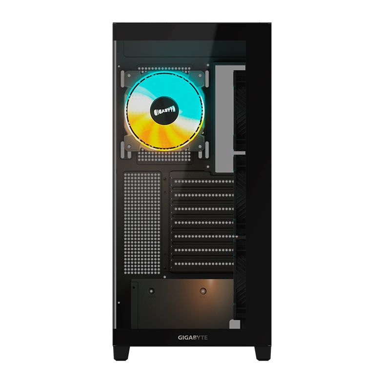 Gabinete Gamer Gigabyte C500 Panoramic Stealth, ARGB, Mid-Tower, Lateral de Vidro, Com 4 Fans, Preto, GB-C500P-ST