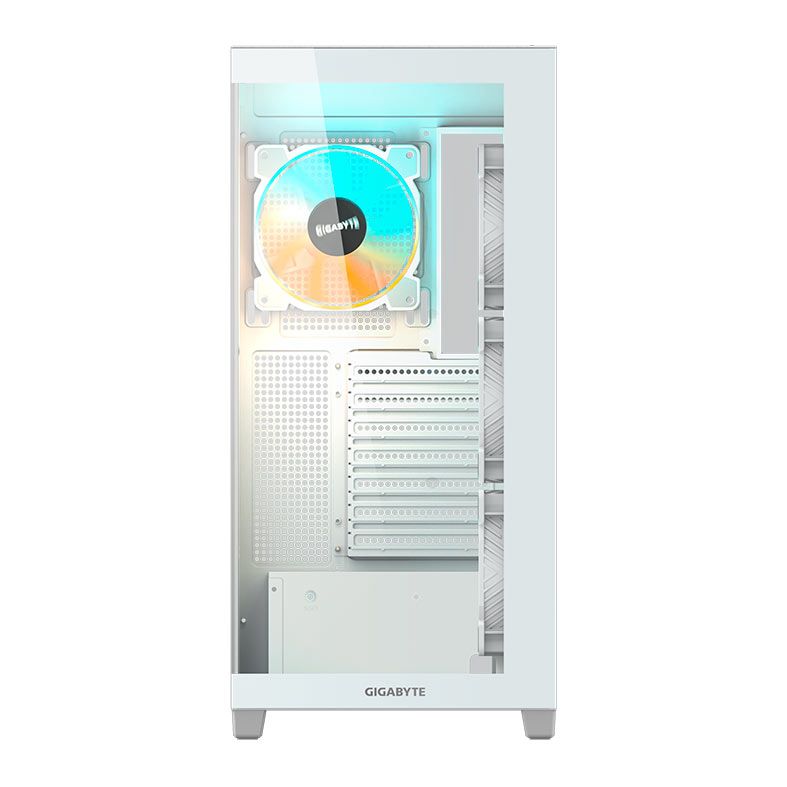 Gabinete Gamer Gigabyte C500 Panoramic Stealth Ice, ARGB, Mid-Tower, Lateral de Vidro, Com 4 Fans, Branco, GB-C500PI-ST