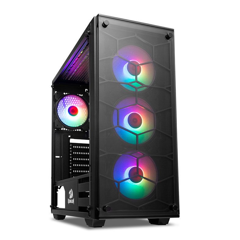 Gabinete Gamer Redragon Wheeljack Preto LED RGB, GC-606BK-RGB